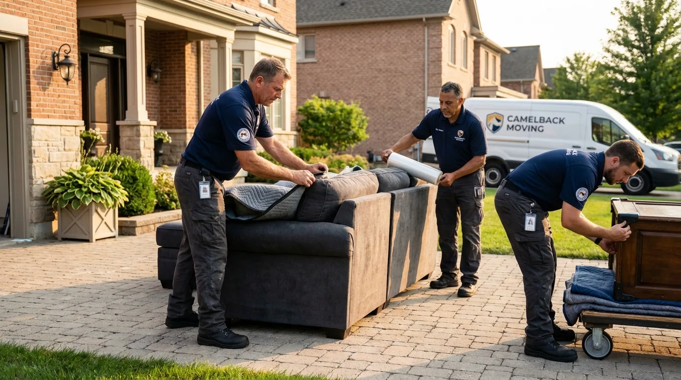 Large estate moving crew wrapping furniture in Winner, SD